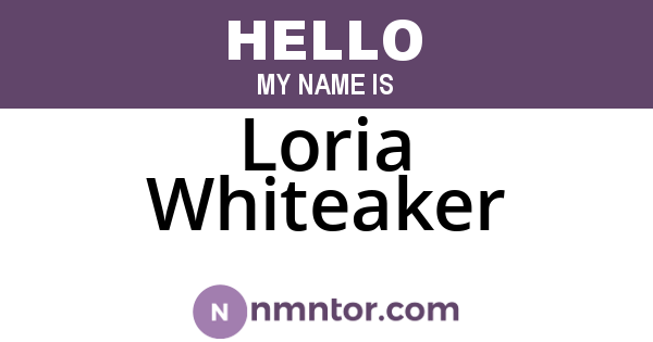 Loria Whiteaker