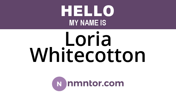 Loria Whitecotton