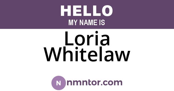 Loria Whitelaw
