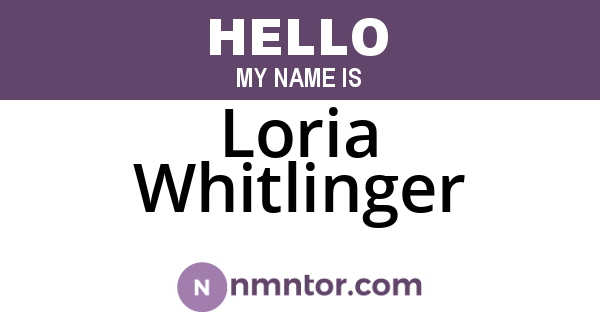 Loria Whitlinger