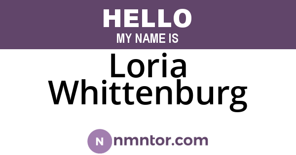 Loria Whittenburg