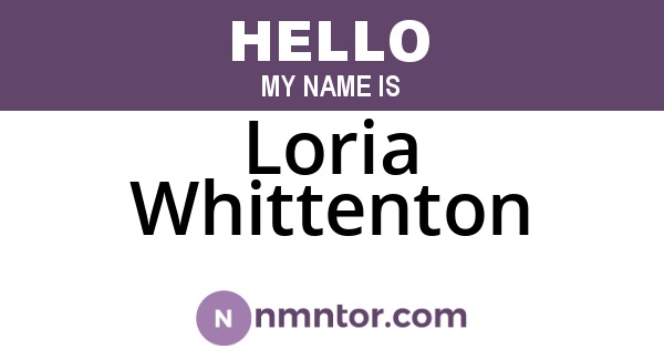 Loria Whittenton