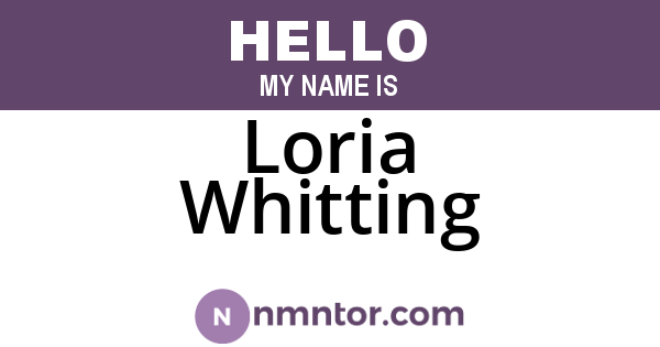 Loria Whitting