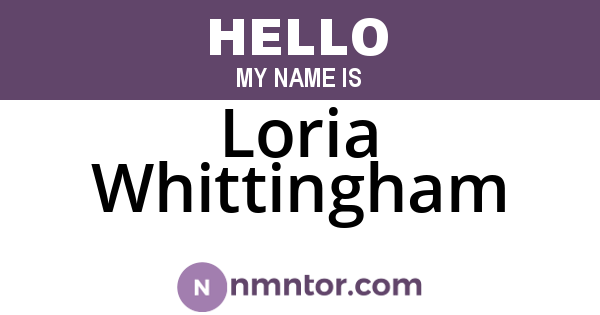 Loria Whittingham