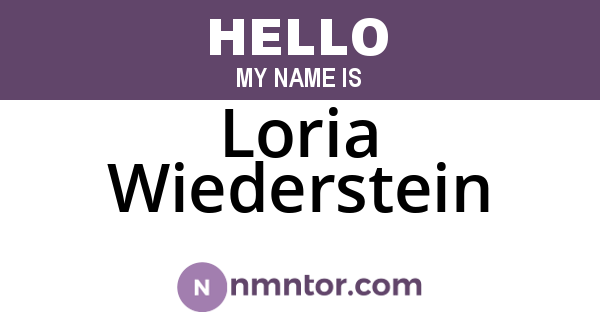 Loria Wiederstein