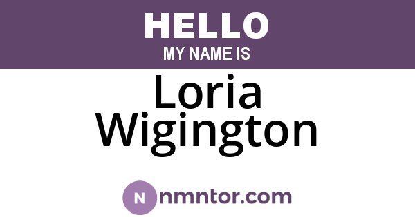 Loria Wigington