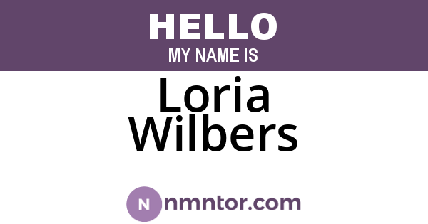 Loria Wilbers