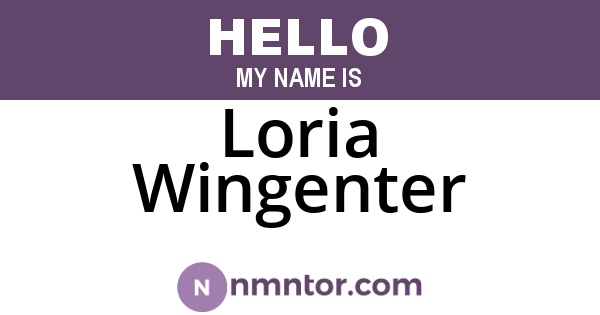 Loria Wingenter