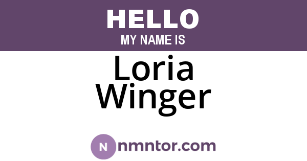 Loria Winger