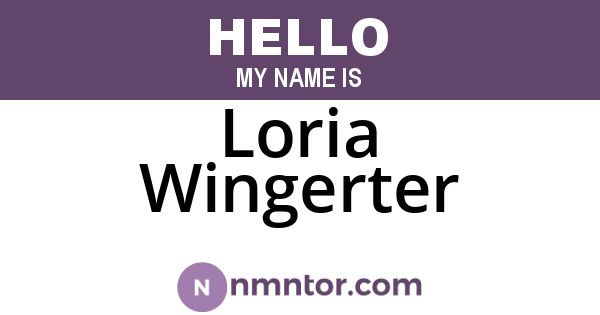Loria Wingerter