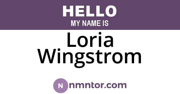 Loria Wingstrom