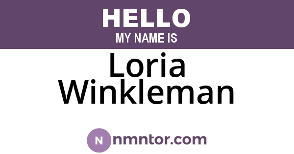 Loria Winkleman