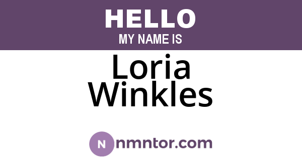 Loria Winkles