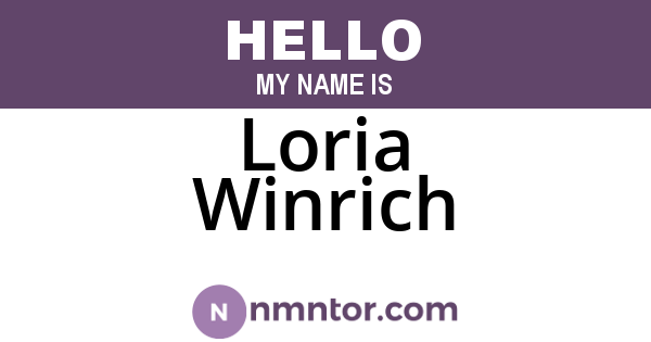 Loria Winrich