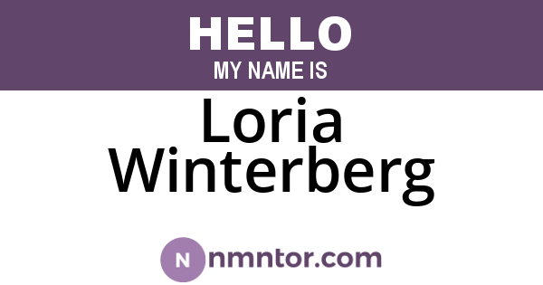 Loria Winterberg