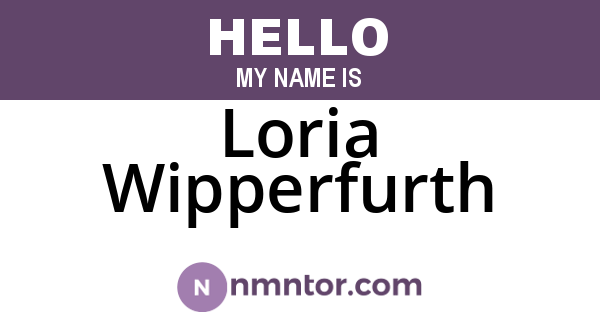 Loria Wipperfurth