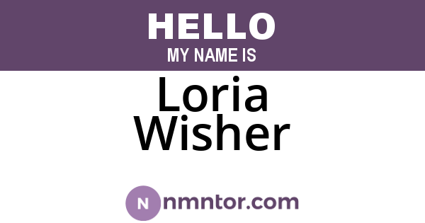 Loria Wisher