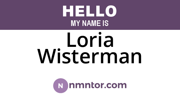 Loria Wisterman