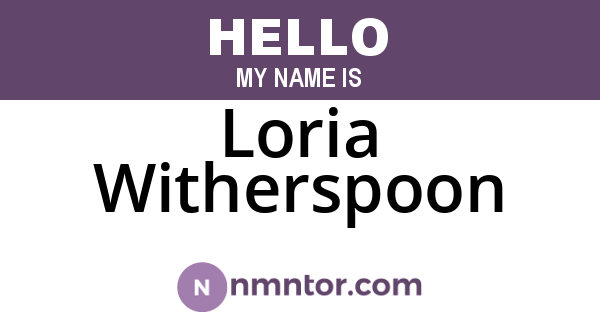 Loria Witherspoon