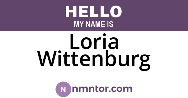 Loria Wittenburg