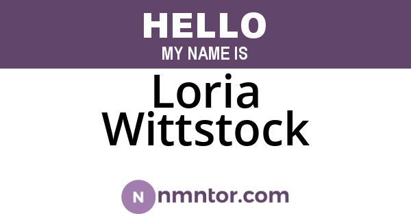 Loria Wittstock