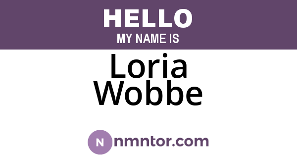Loria Wobbe
