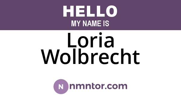 Loria Wolbrecht