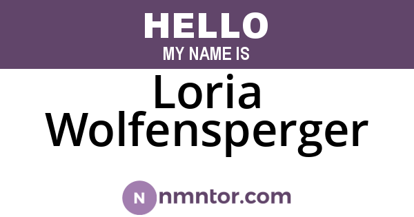 Loria Wolfensperger
