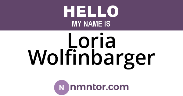 Loria Wolfinbarger