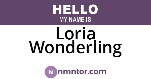 Loria Wonderling
