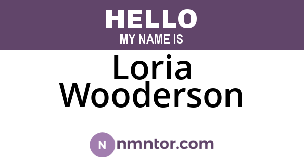 Loria Wooderson