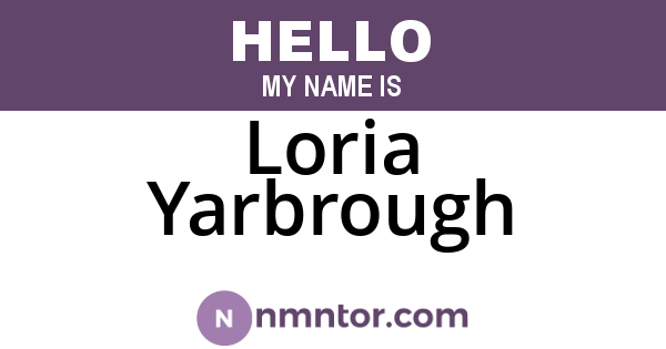 Loria Yarbrough