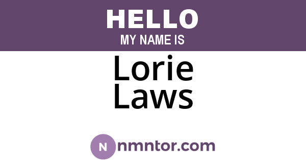 Lorie Laws