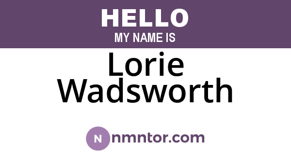 Lorie Wadsworth