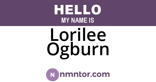 Lorilee Ogburn