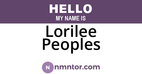 Lorilee Peoples