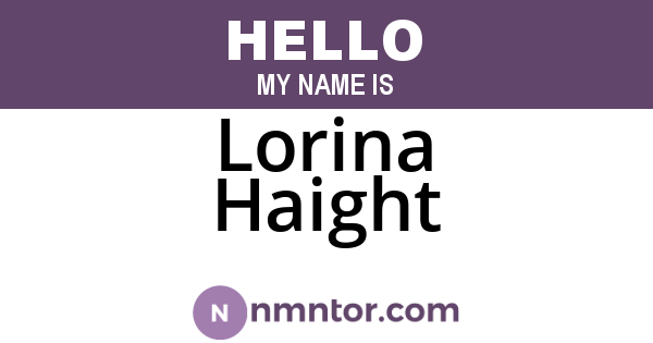 Lorina Haight