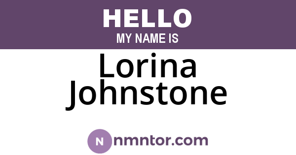 Lorina Johnstone