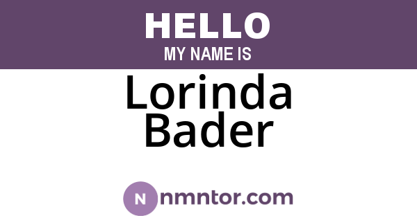 Lorinda Bader
