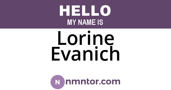Lorine Evanich