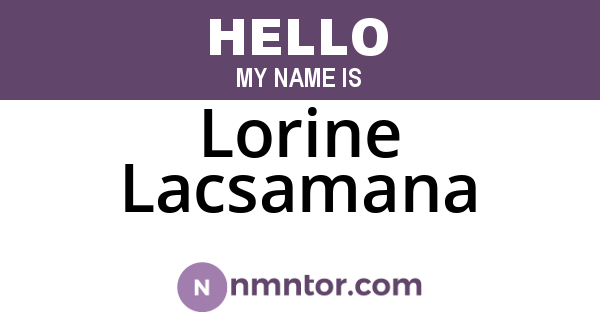 Lorine Lacsamana