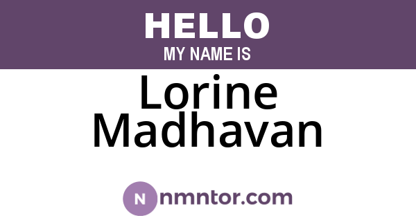 Lorine Madhavan
