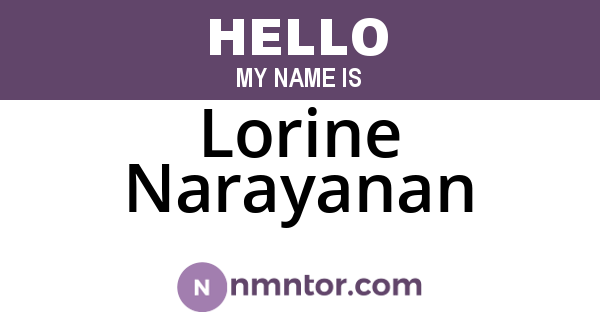 Lorine Narayanan