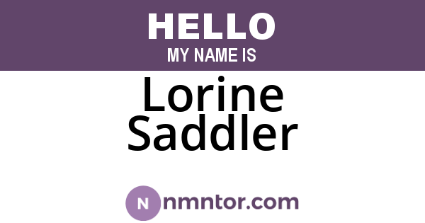 Lorine Saddler