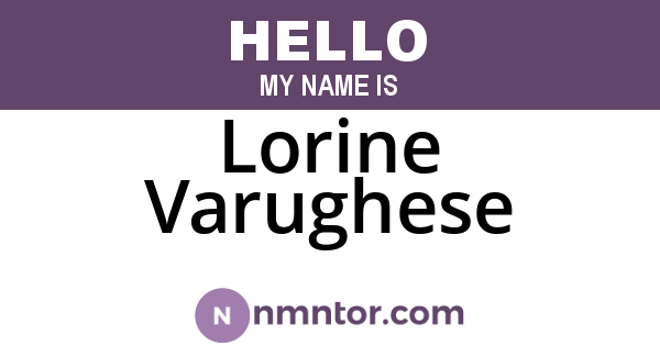 Lorine Varughese