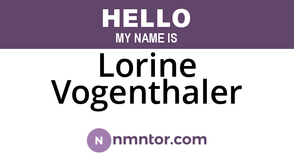 Lorine Vogenthaler