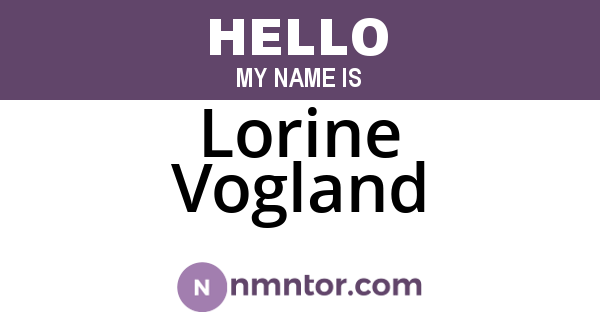 Lorine Vogland