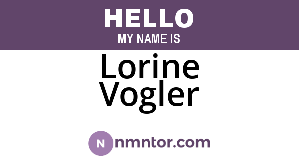 Lorine Vogler