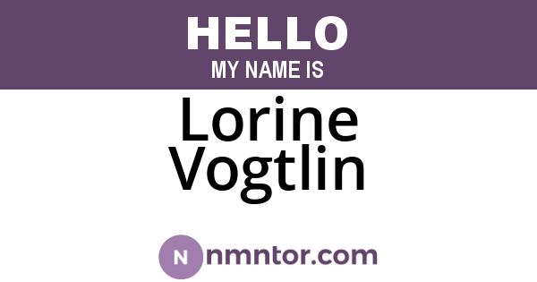 Lorine Vogtlin
