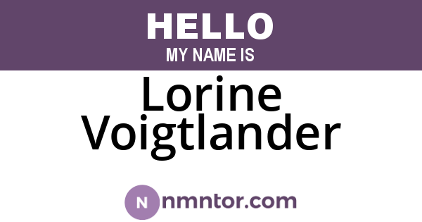 Lorine Voigtlander
